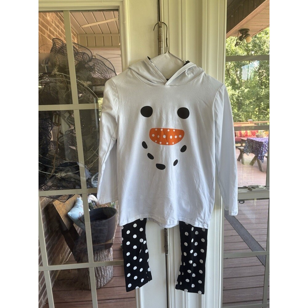 NEW Mia Belle Girls Snowman Hooded Tunic and Leggings 5XL- Size 12